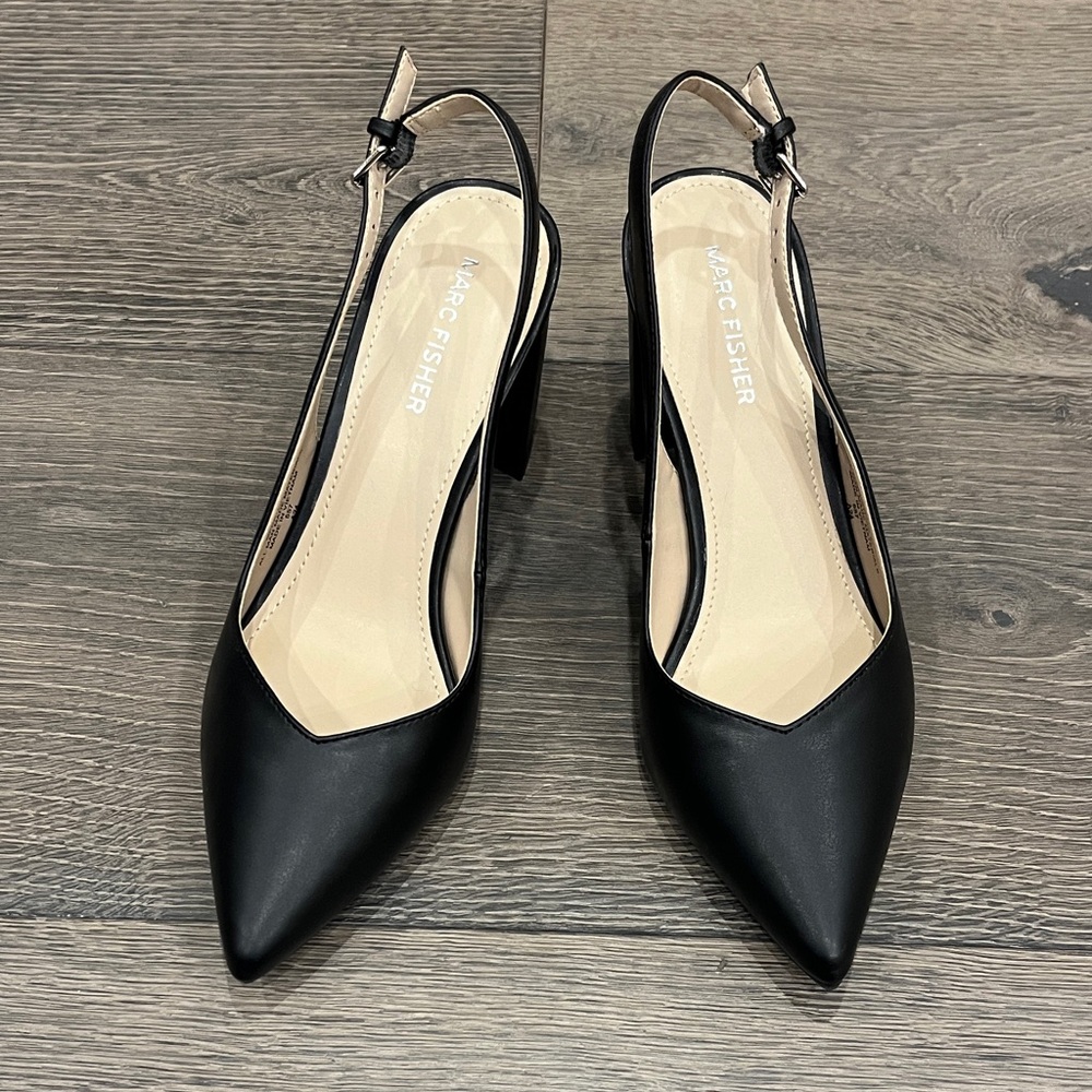 NWOT Marc Fisher Black Heels, Size 7